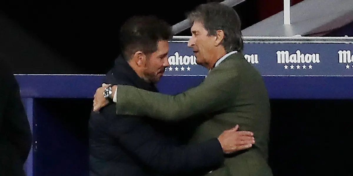 El entrenador chileno de Betis el Ingeniero Manuel Pellegrini nunca le ganó al director técnico argentino Diego Cholo Simeone en el Atleti