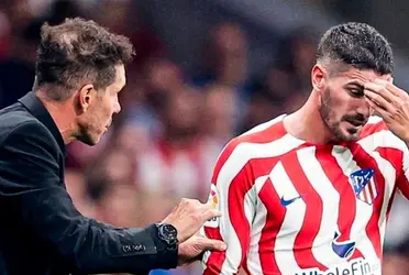 El mediocampista argentino fue sustituido por Simeone tras finalizar la primera parte y en su lugar ingresó su compatriota Ángel Correa