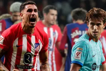 El uruguayo y el portugués tuvieron un fuerte encuentro en el Barça vs Atleti.