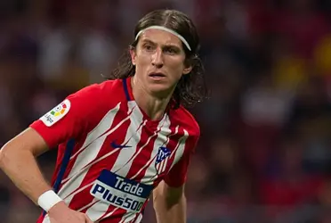 Filipe Luis en una partido con el Atlético de Madrid. Imagen: Goal.com