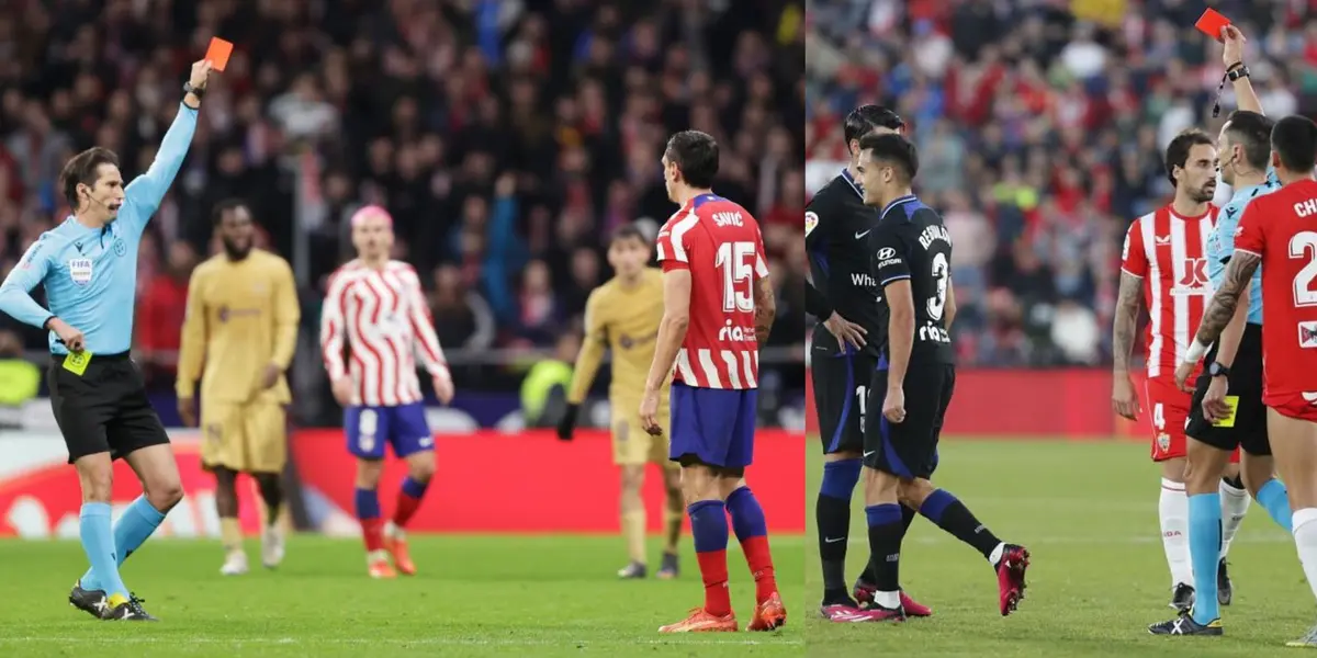 La directiva del Atlético de Madrid está preocupada por las expulsiones que ha sufrido el equipo en estas 17 jornadas